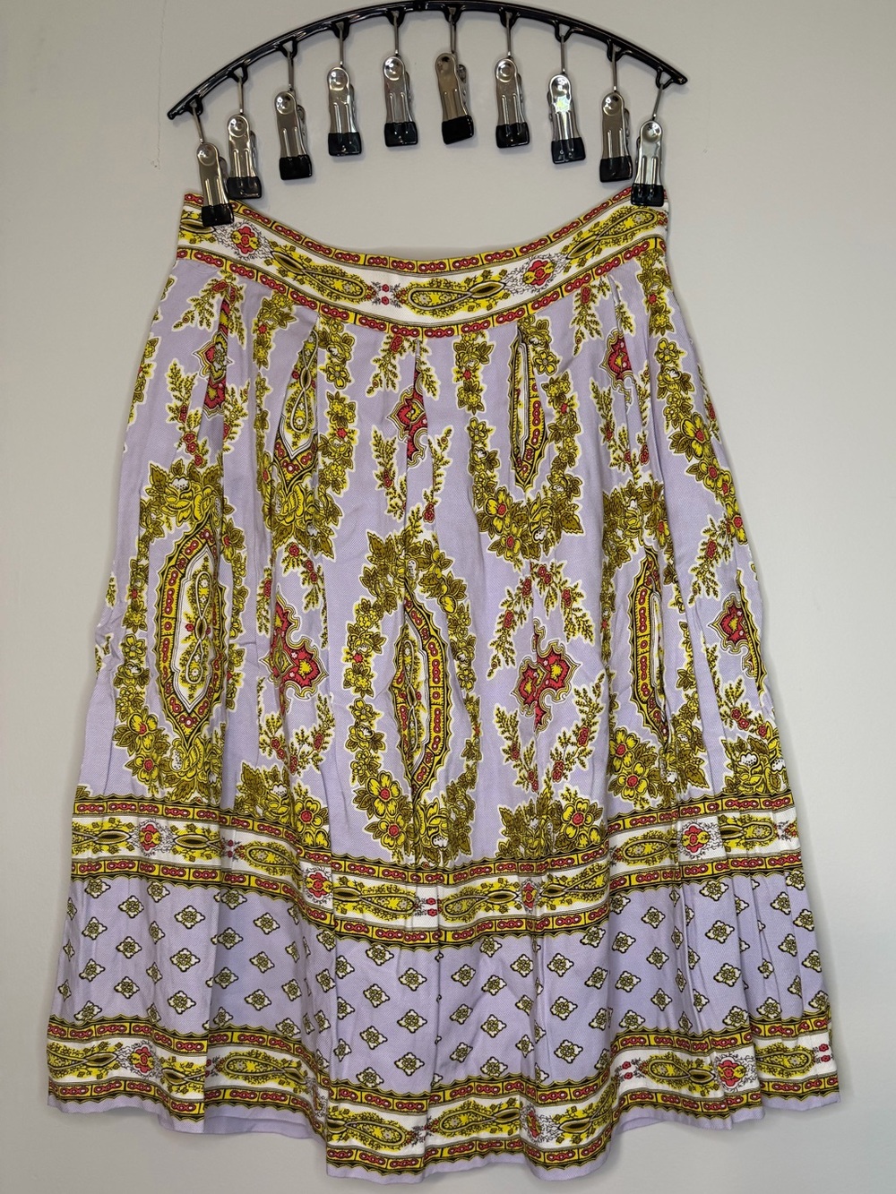 Anthropologie Echarpe Lilac Brocade Pleated Skirt Size 6